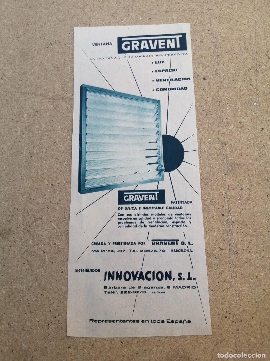 Otros art&iacute;culos de coleccionismo en papel: ANUNCIO. VENTANA GRAVENT