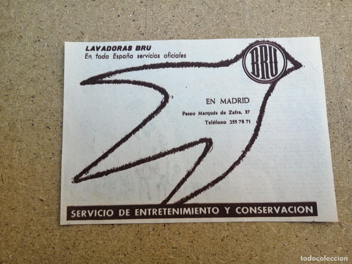 Otros art&iacute;culos de coleccionismo en papel: ANUNCIO. LAVADORAS BRU