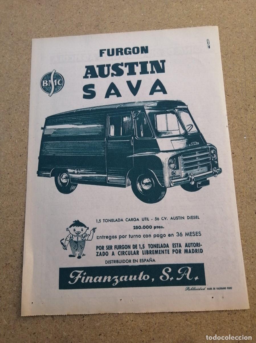 Otros art&iacute;culos de coleccionismo en papel: ANUNCIO. FURGON AUSTIN SAVA