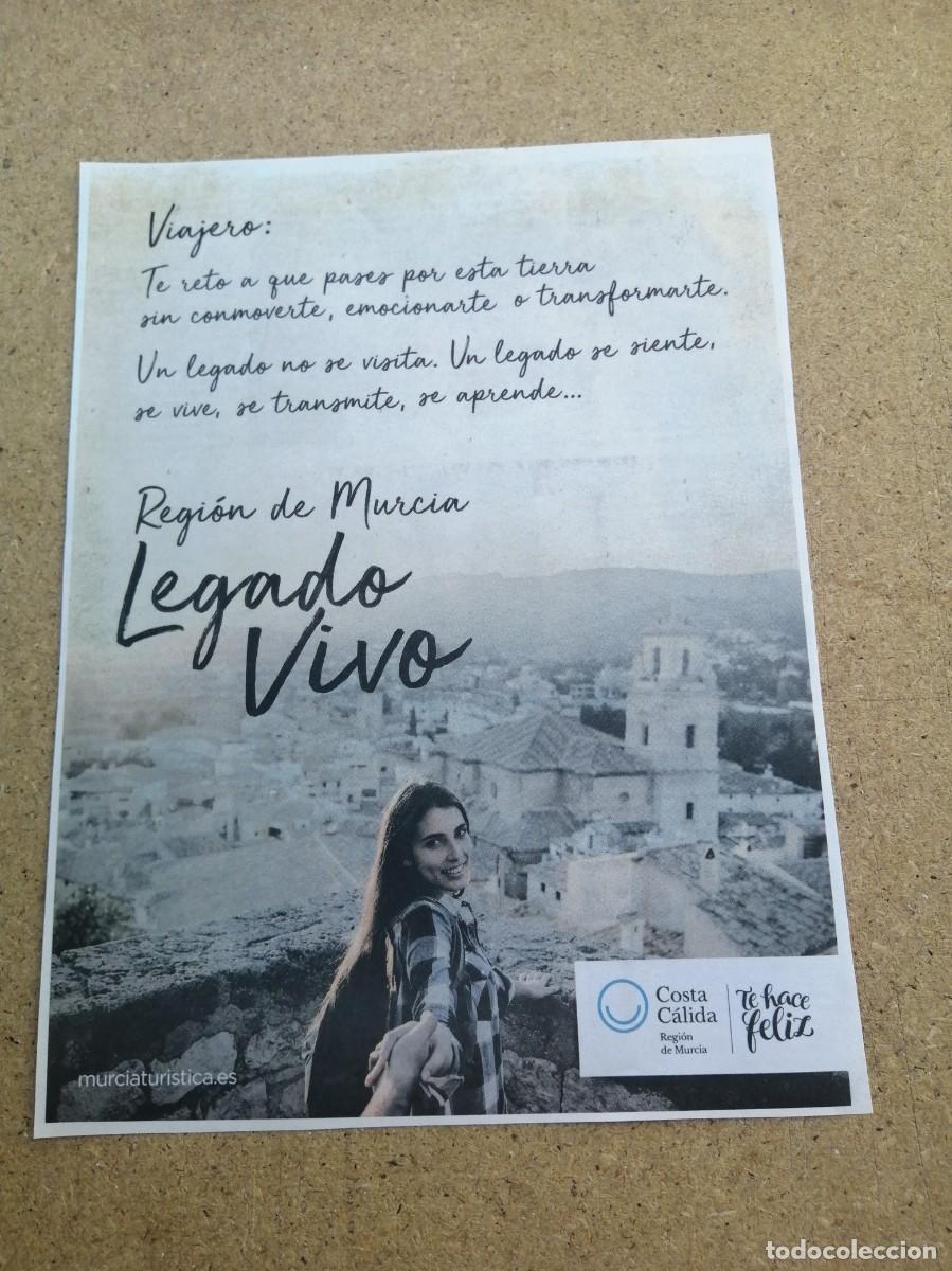 Otros art&iacute;culos de coleccionismo en papel: ANUNCIO. REGION DE MURCIA, LEGADO VIVO