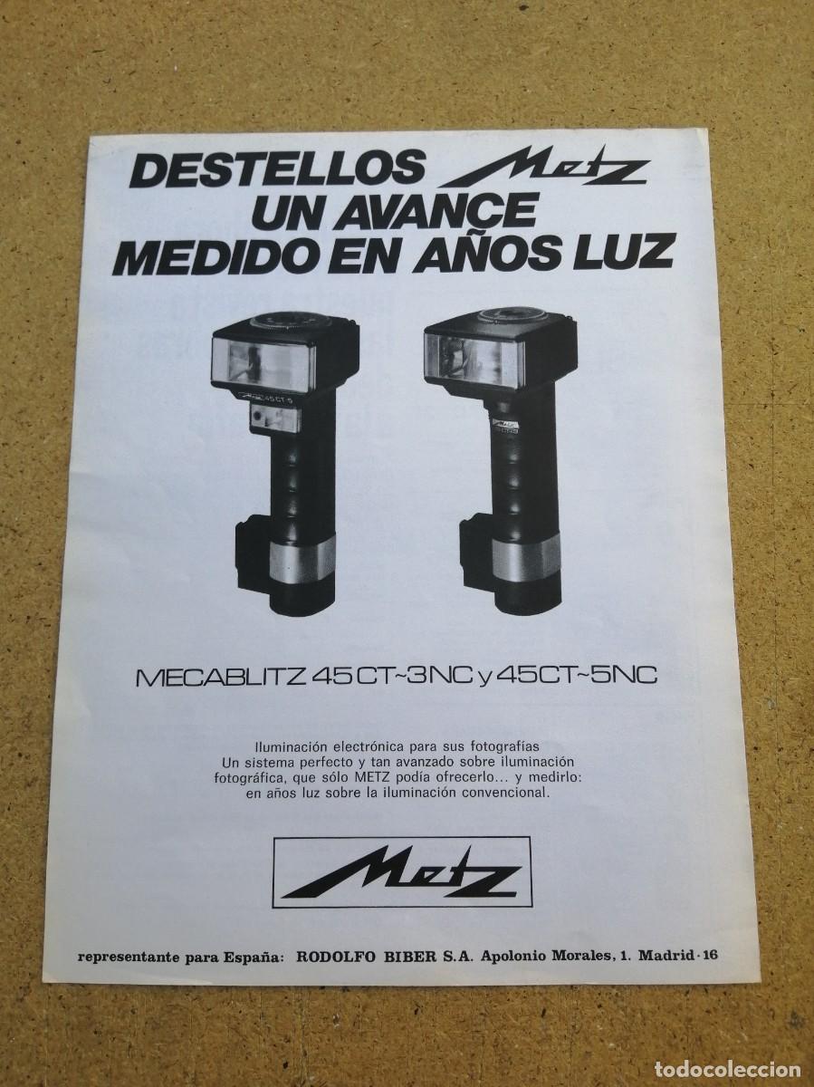 Otros art&iacute;culos de coleccionismo en papel: ANUNCIO. ILUMINACION ELECTRONICA PARA SUS FOTOGRAFIAS, METZ