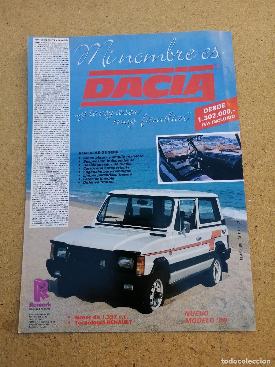 Otros art&iacute;culos de coleccionismo en papel: ANUNCIO. DACIA, RENAULT