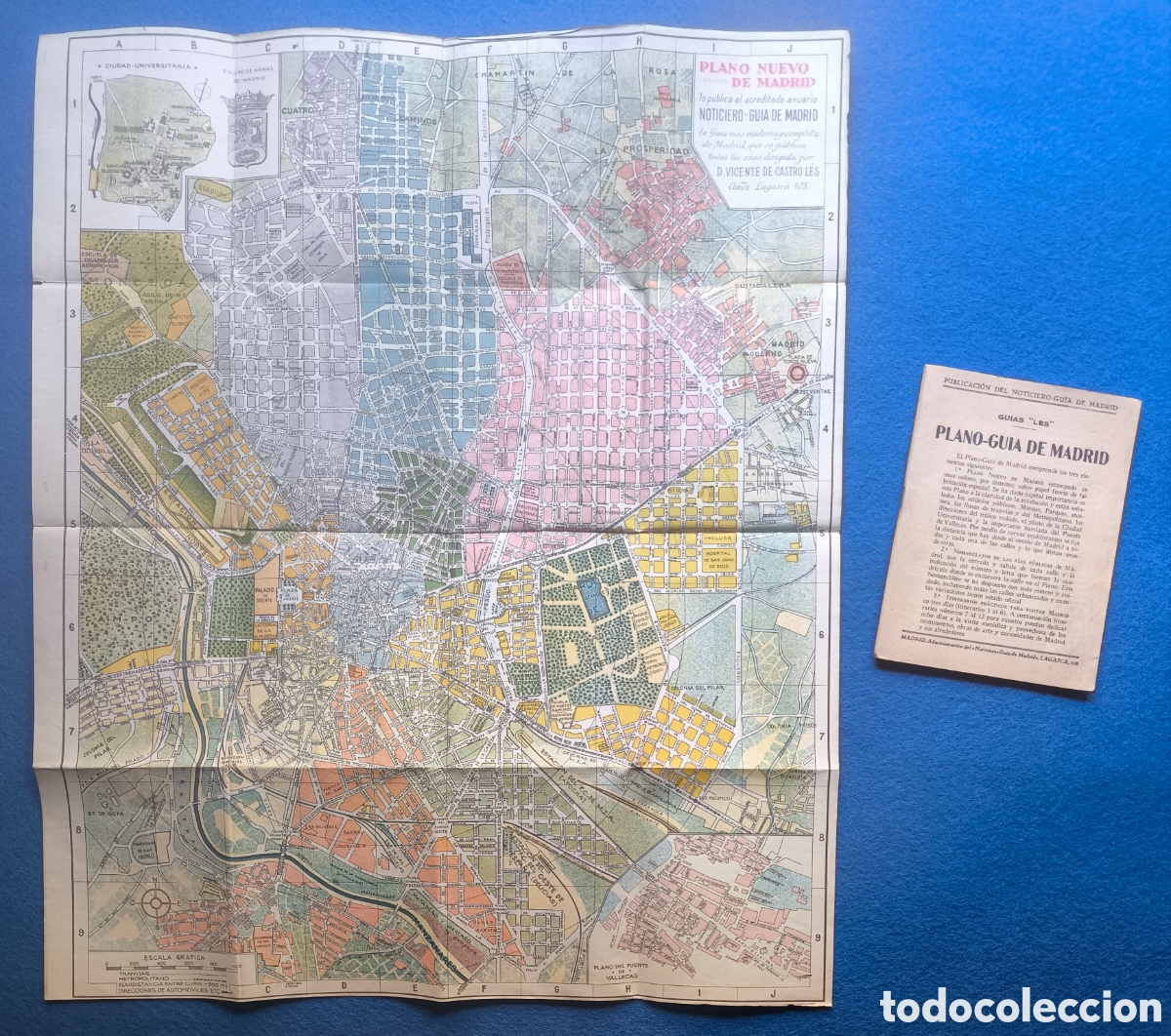 Otros art&iacute;culos de coleccionismo en papel: MADRID MAPA PLANO GU&Iacute;A LES C. 1945