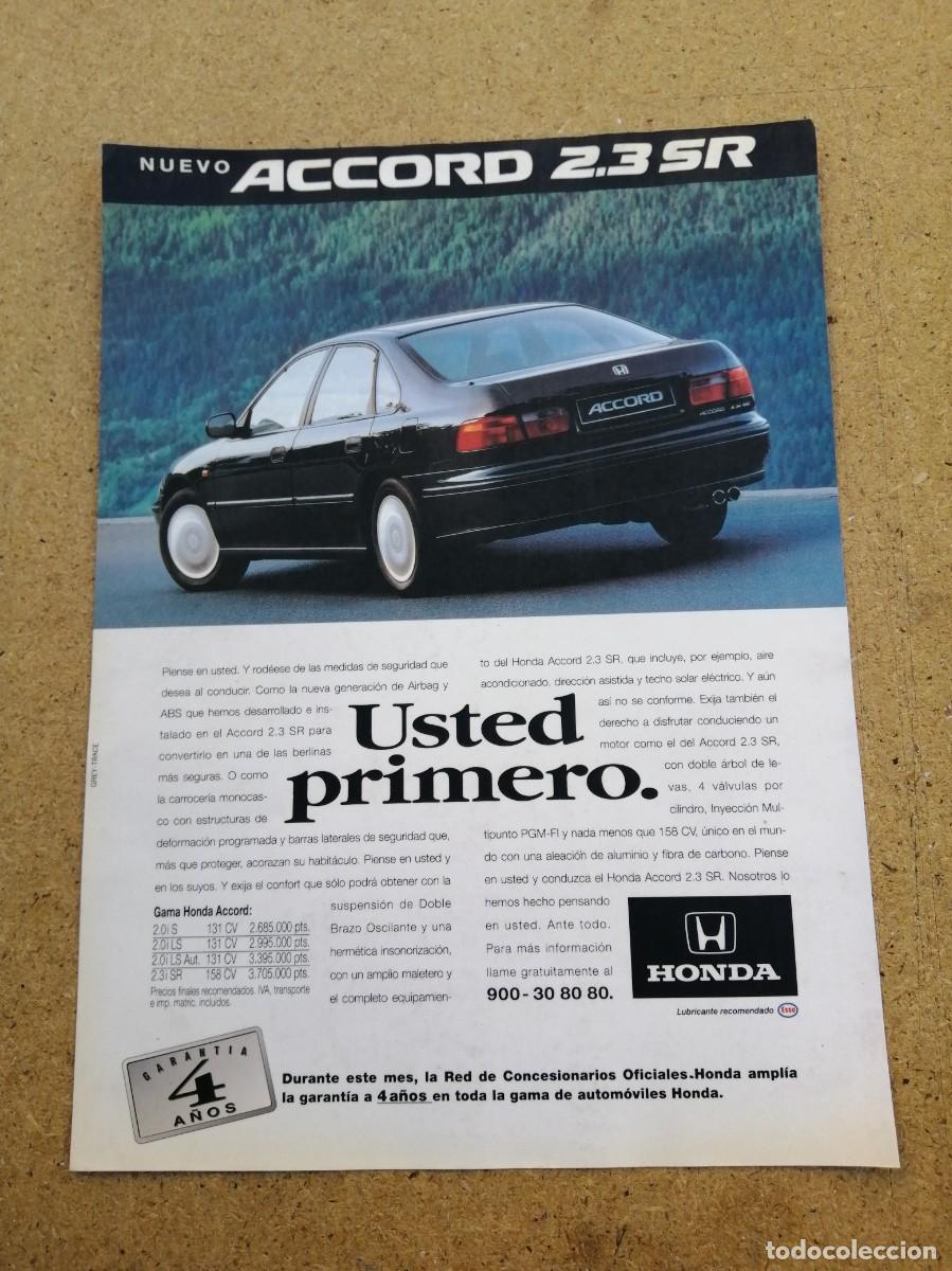 Otros art&iacute;culos de coleccionismo en papel: ANUNCIO. HONDA, NUEVO ACCORD 2,3 SR