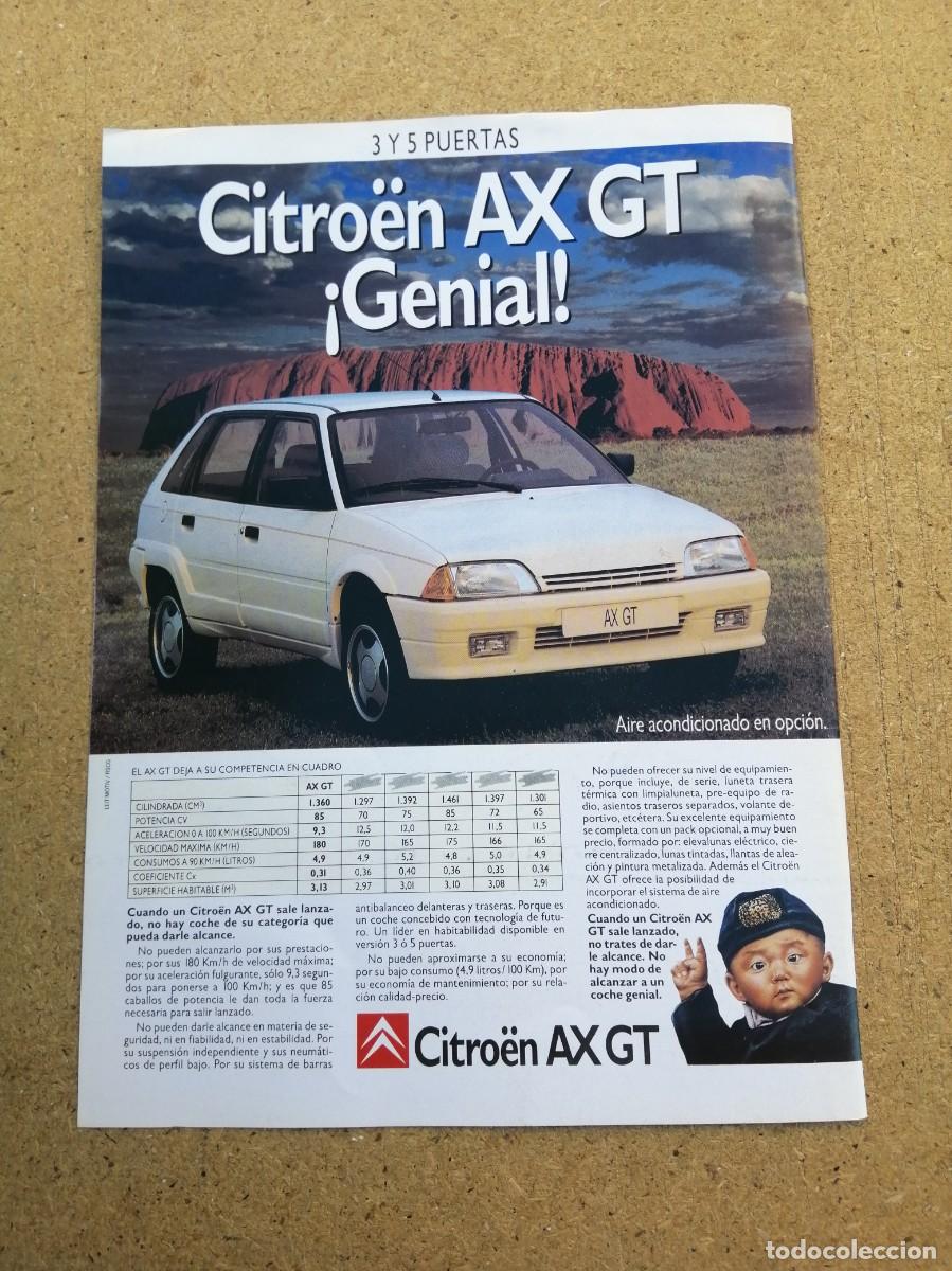 Otros art&iacute;culos de coleccionismo en papel: ANUNCIO. CITROEN AX GT