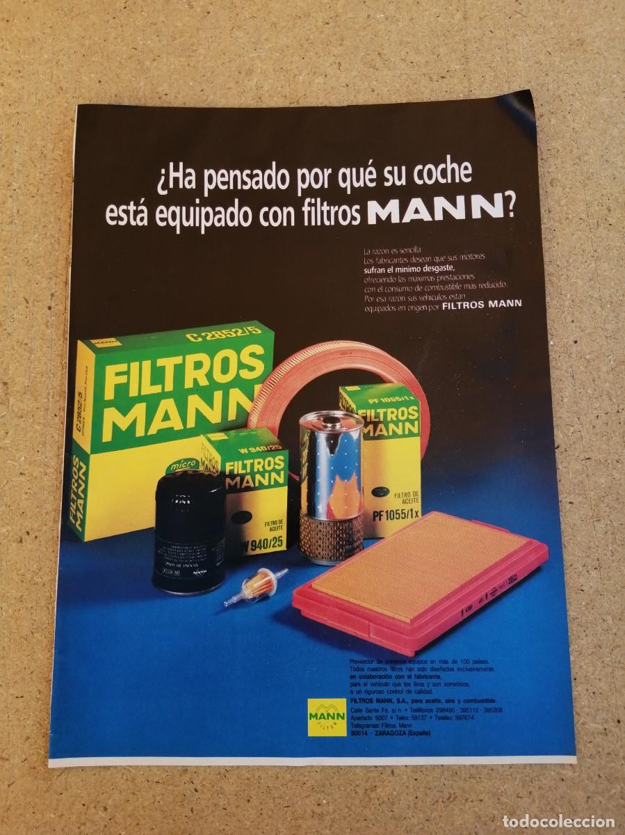 Otros art&iacute;culos de coleccionismo en papel: ANUNCIO. FILTROS MANN