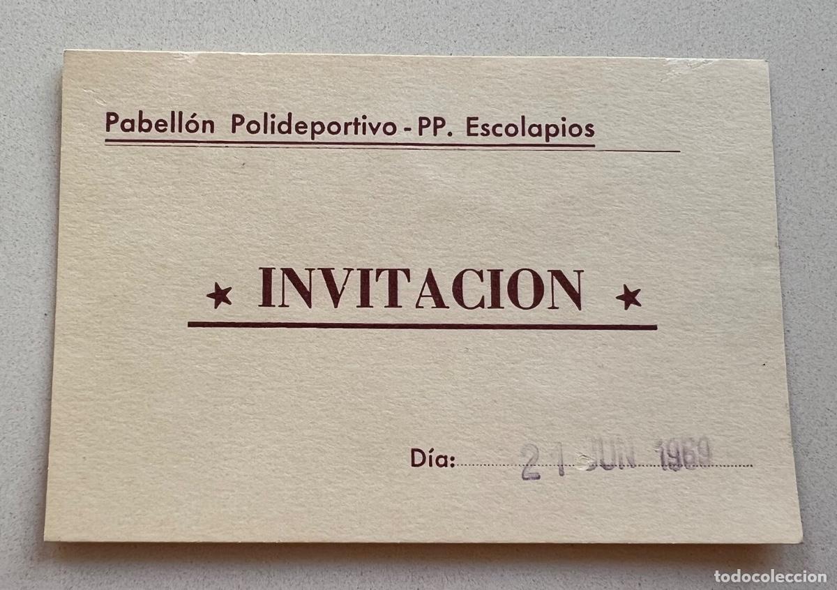Altri oggetti di carta: Invitaci&oacute;n Pabell&oacute;n polideportivo Padres Escolapios (Santander) - A&ntilde;o 1969