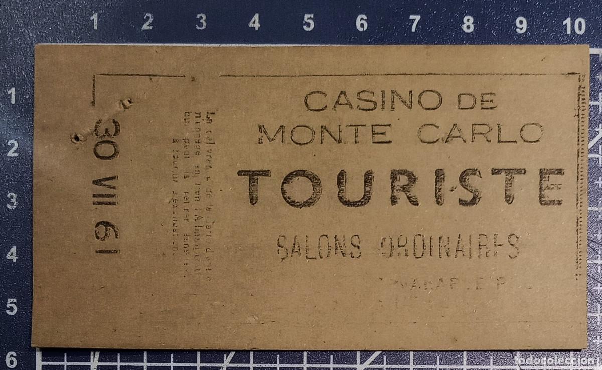 Otros art&iacute;culos de coleccionismo en papel: ENTRADA/TIQUET - CASINO DE MONTE-CARLO - 1961