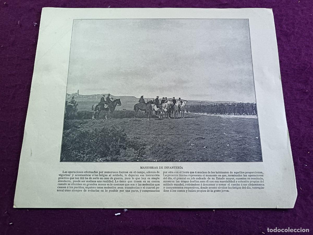 Otros art&iacute;culos de coleccionismo en papel: Fototipia, S. XIX, publicada en El Panorama Nacional, Maniobras de Infanter&iacute;a