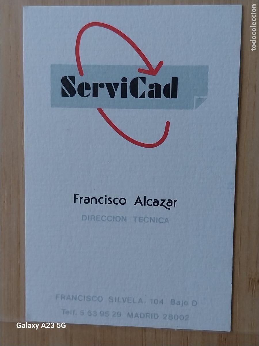 Otros art&iacute;culos de coleccionismo en papel: SERVICAD DIRECCION TECNICA TARJETA VINTAGE 9X6 CM *
