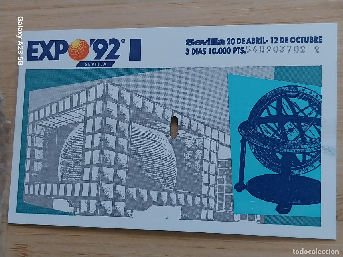 Otros art&iacute;culos de coleccionismo en papel: EXPO 92 SEVILLA ENTRADA TRES DIAS 24 25 26 SETIEMBRE 1992