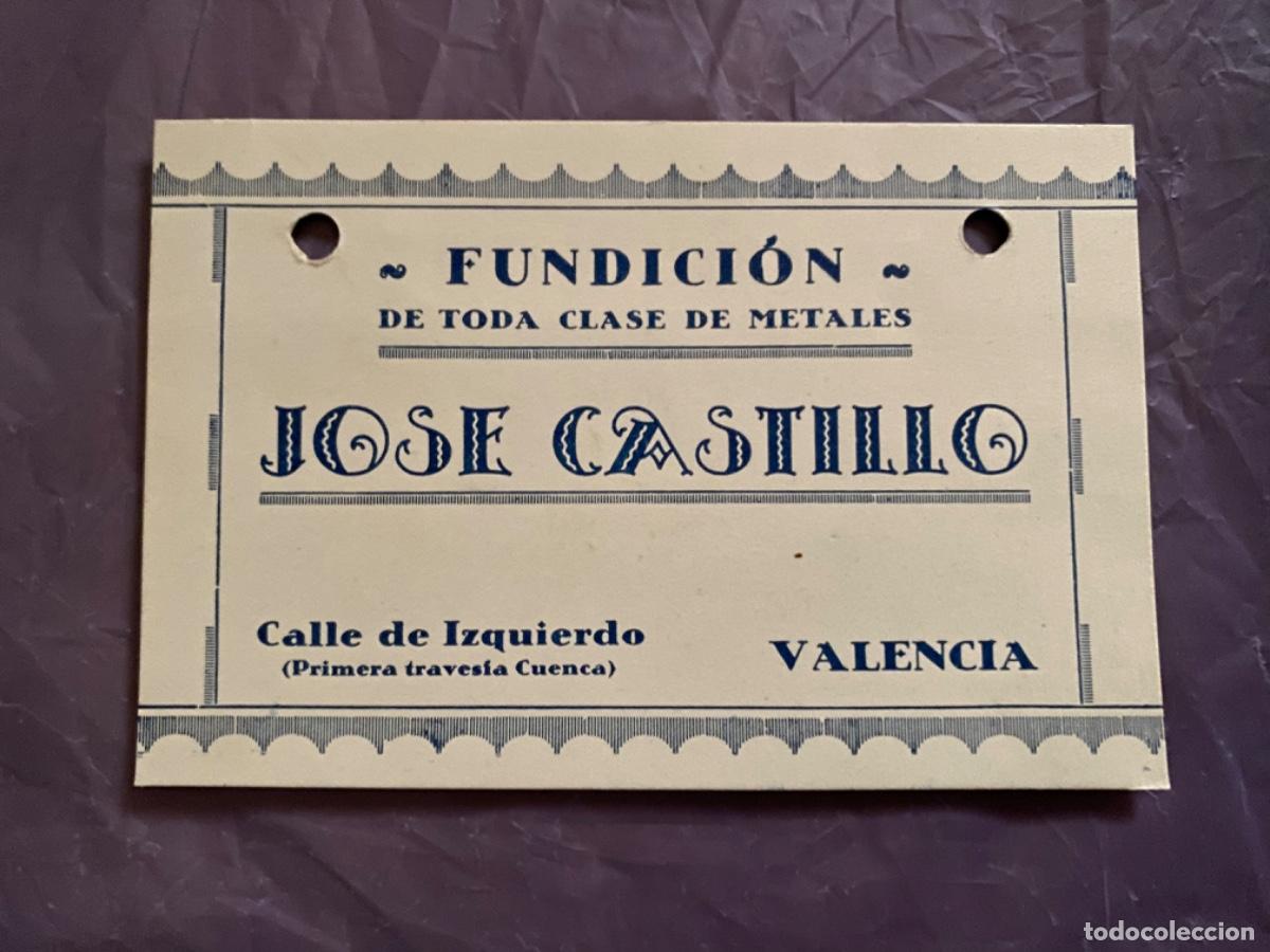 Otros art&iacute;culos de coleccionismo en papel: ANTIGUA TARJETA PUBLICIDAD JOSE CASTILLO FUNDICI&Oacute;N METALES