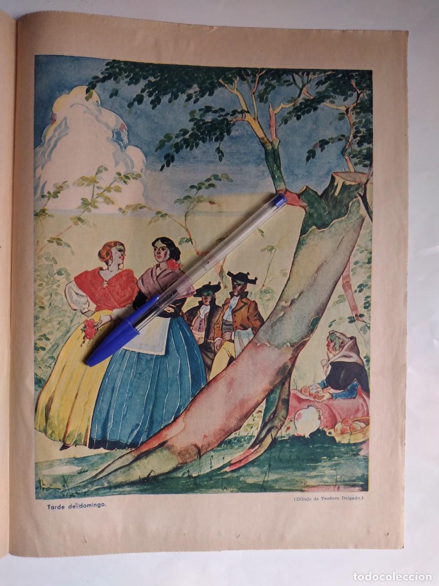 Otros art&iacute;culos de coleccionismo en papel: TEODORO DELGADO DIBUJO TARDE DE DOMINGO HOJA DE PRENSA 1935