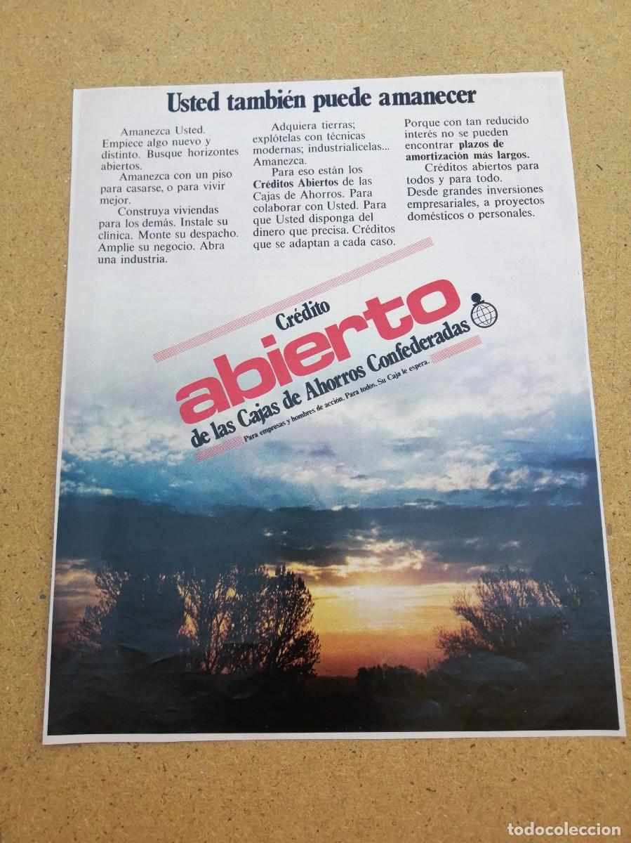 Otros art&iacute;culos de coleccionismo en papel: ANUNCIO. CREDITO ABIERTO DE LAS CAJAS DE AHORRO CONFEDERADAS