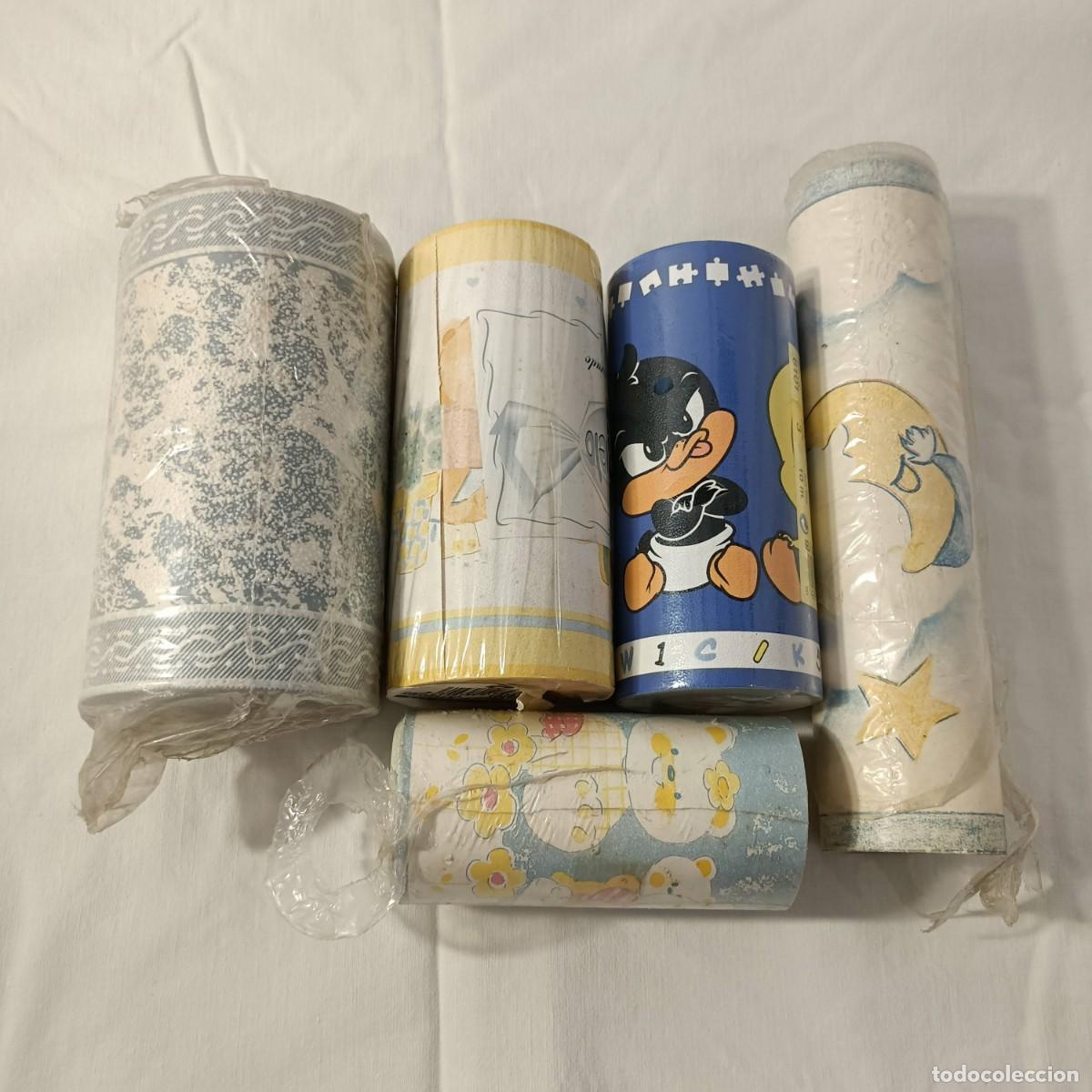 Otros art&iacute;culos de coleccionismo en papel: 5 Rollos de cenefas, papel pintado, autoadhesivas, a&ntilde;os 70/80.