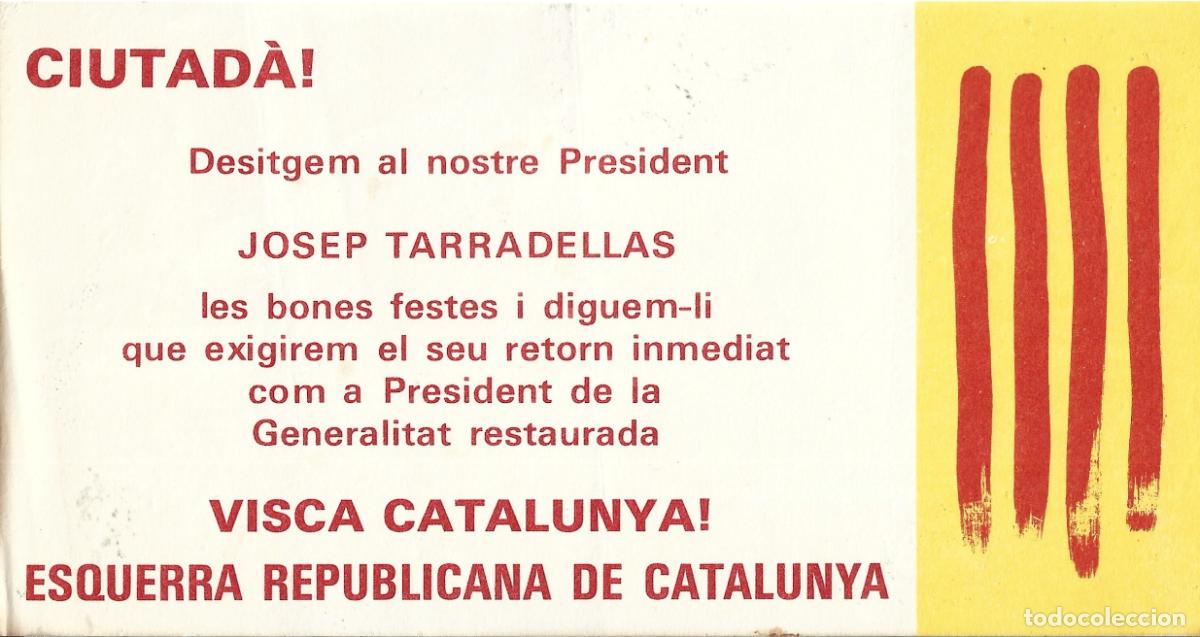 Otros art&iacute;culos de coleccionismo en papel: ESQUERRA REPUBLICANA DE CATALUNYA-PRESIDENT JOSEP TARRADELLAS-OCTAVETA