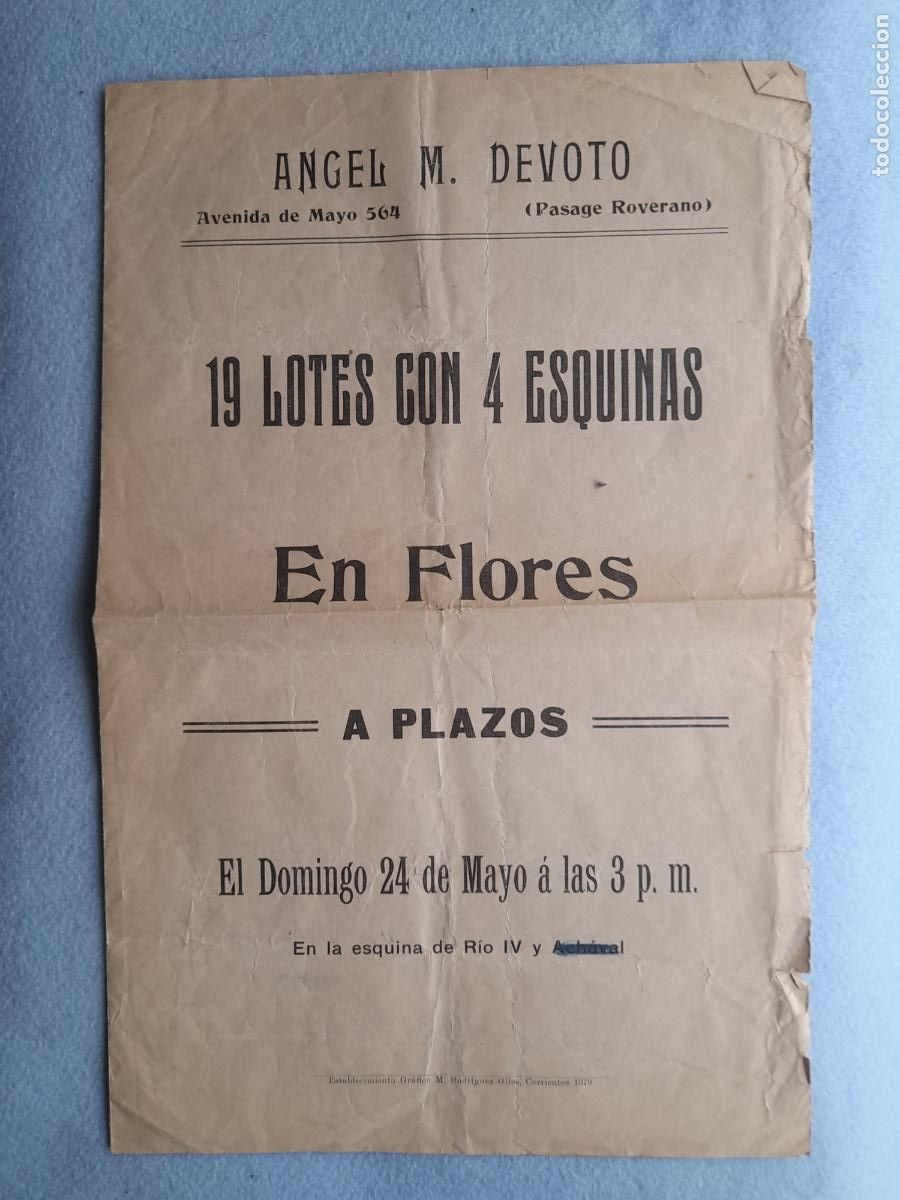 Otros art&iacute;culos de coleccionismo en papel: Folleto Publicitario antiguo. Venta de Casas. &Aacute;ngel M. Devoto.