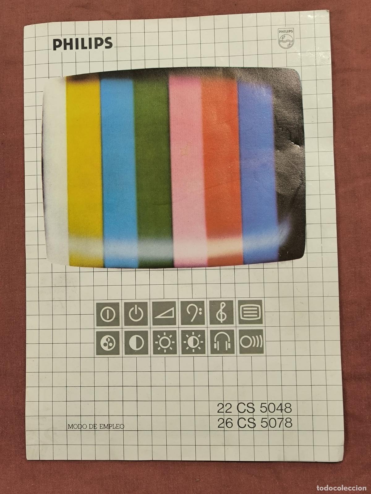 Otros art&iacute;culos de coleccionismo en papel: Manual Instrucciones Philips 22 CS 5048 26 CS 5078 &ndash; Televisor Modo de Empleo