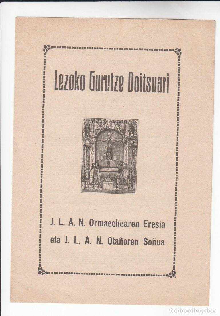 Otros art&iacute;culos de coleccionismo en papel: LEZOKO GURUTZE DOITSUARI - Ormaechearen Eresia - Ota&ntilde;oren So&ntilde;ua
