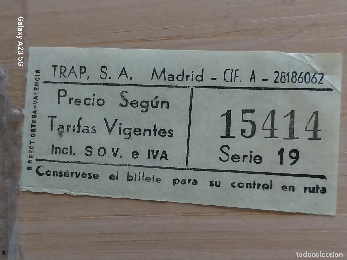 Otros art&iacute;culos de coleccionismo en papel: BILLETE TRANSPORTE TRAP S.A. 5.3X2.5 CMS ORIGINAL A&Ntilde;OS 90 ORIGINAL