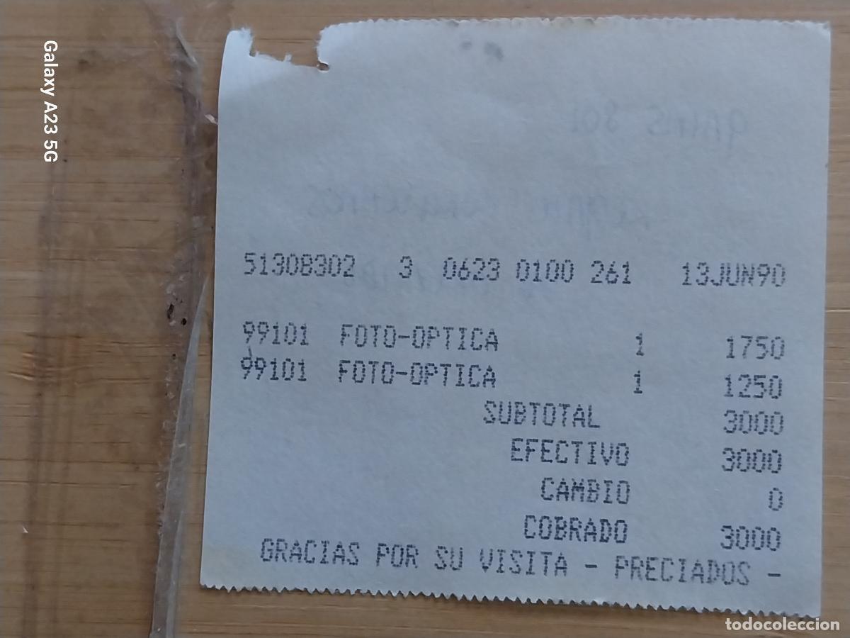 Otros art&iacute;culos de coleccionismo en papel: TICKET CAJA FOTO OPTICA PRECIADOS 13 JUN 1990 7X6.5 CMS COMPRA GAFAS SOL