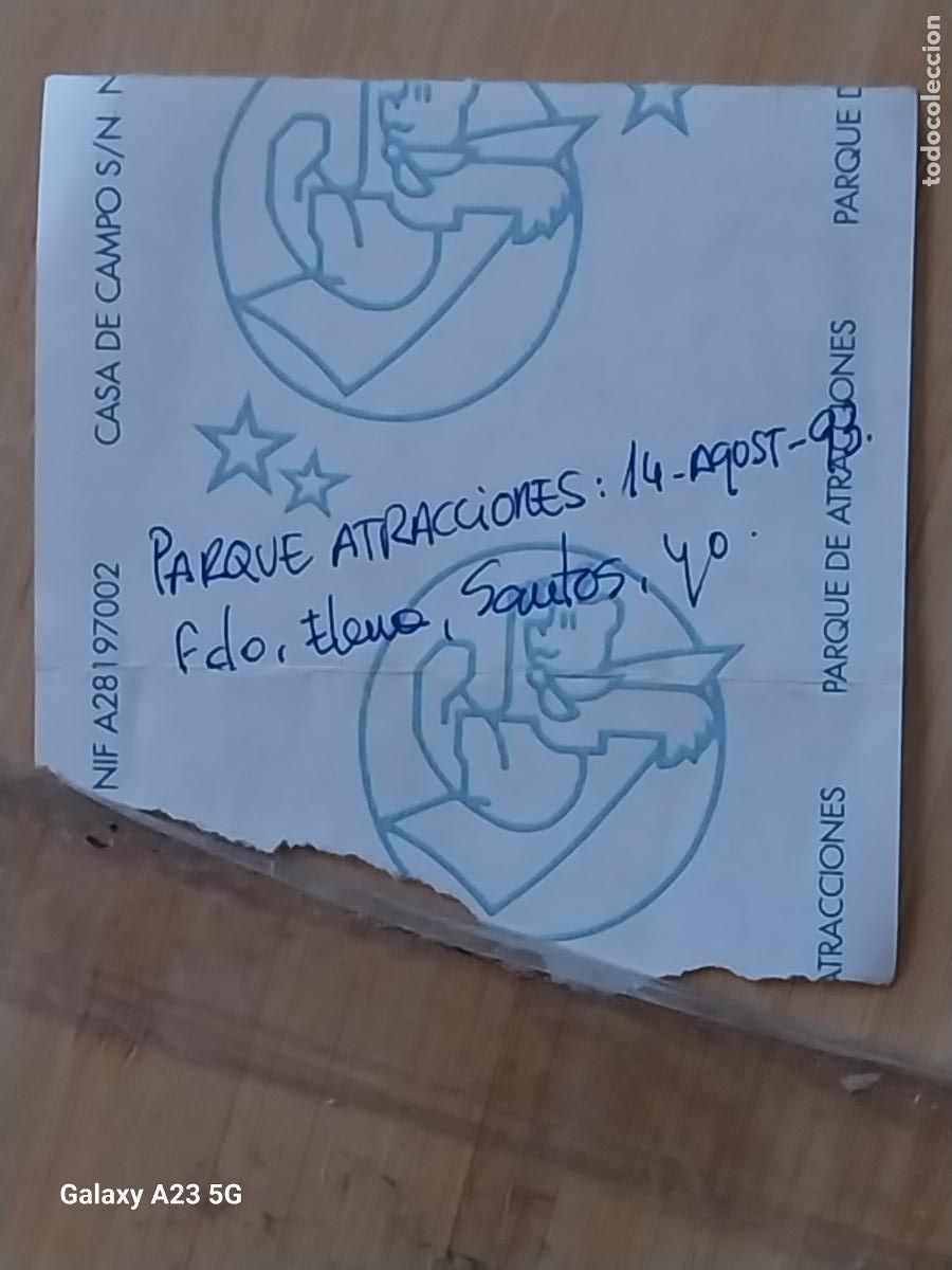 Otros art&iacute;culos de coleccionismo en papel: PARQUE ATRACCIONES TICKET CAJA 600 PTAS 13 AGOSTO 1993 7.5 CMS MUUY RARO