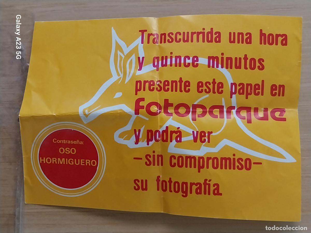 Otros art&iacute;culos de coleccionismo en papel: ZOO FOTOPARQUE TICKET DE FOTOGRAFIA 11X8 CMS