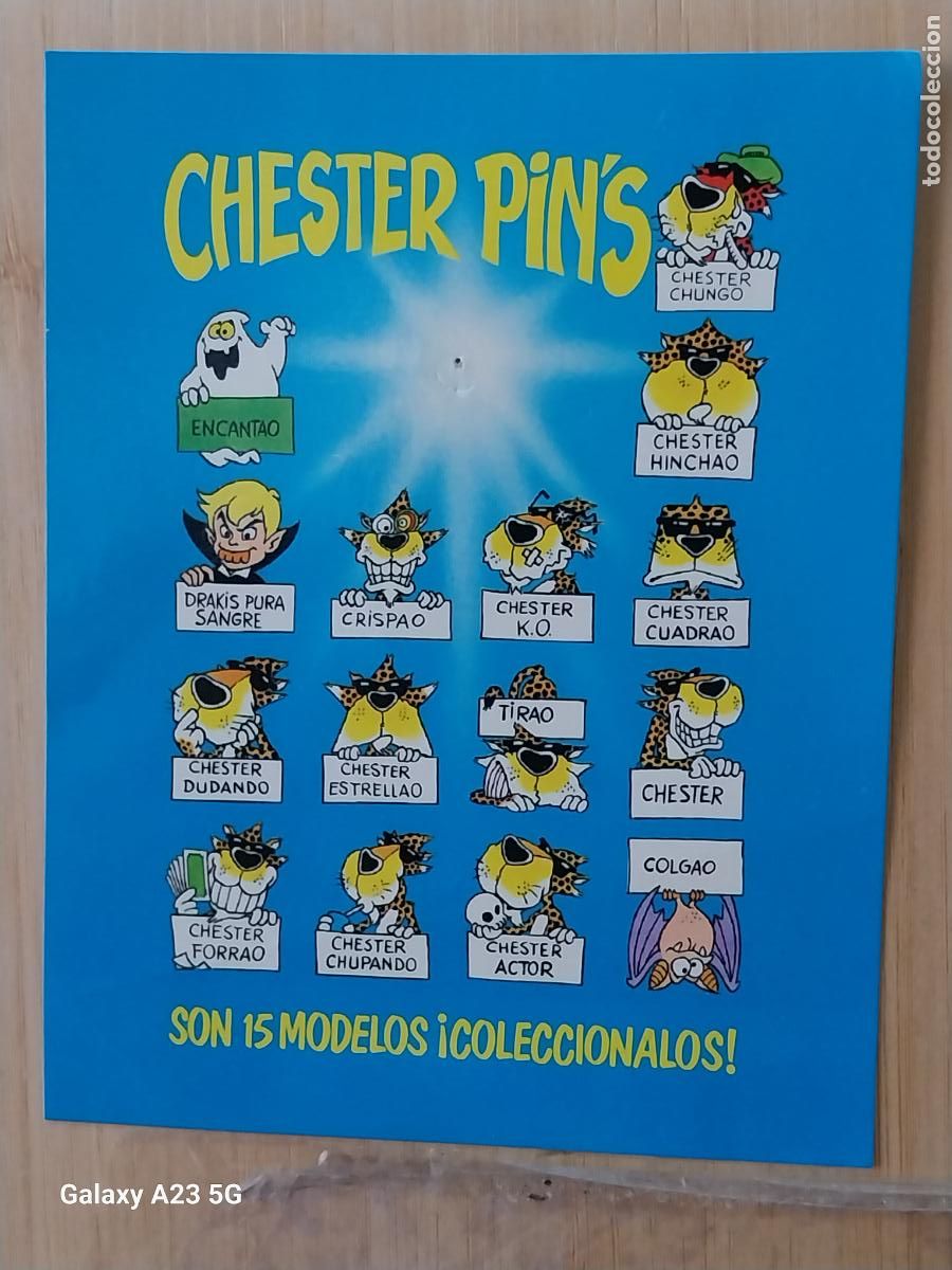Otros art&iacute;culos de coleccionismo en papel: CHESTER PINES CARTON NO CONTIENE PIN DRAKIS PEPSI CO 11.3X8.9 CMS