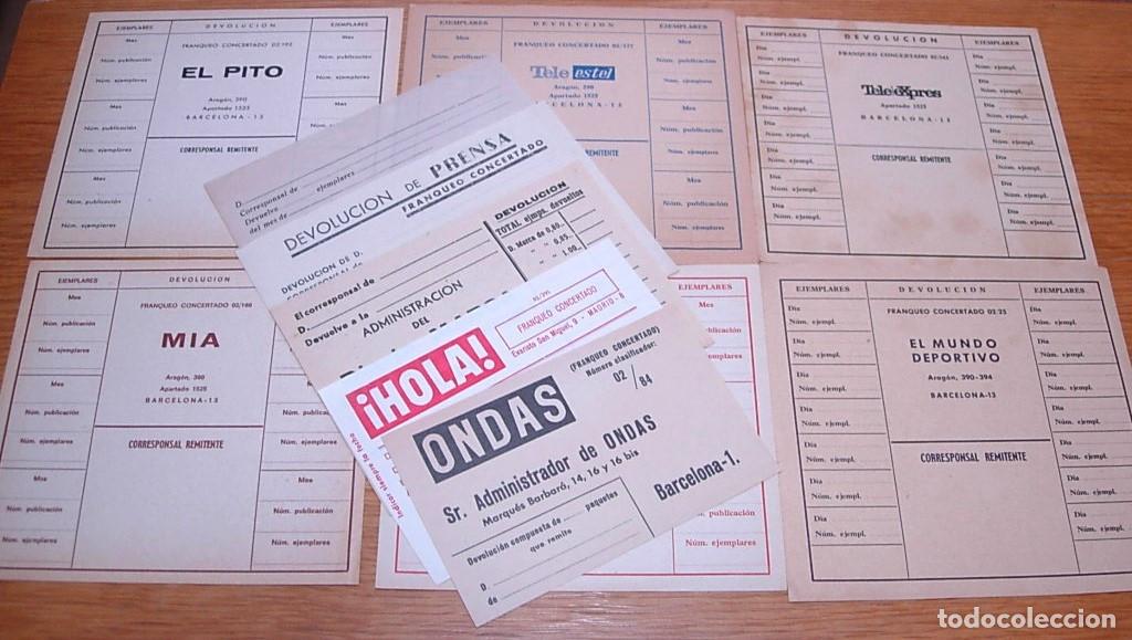 Otros art&iacute;culos de coleccionismo en papel: Lote 11 Hojas originales de devoluci&oacute;n de Prensa EL MUNDO DEPORTIVO MARCA HOLA ONDAS A&ntilde;os 1960s