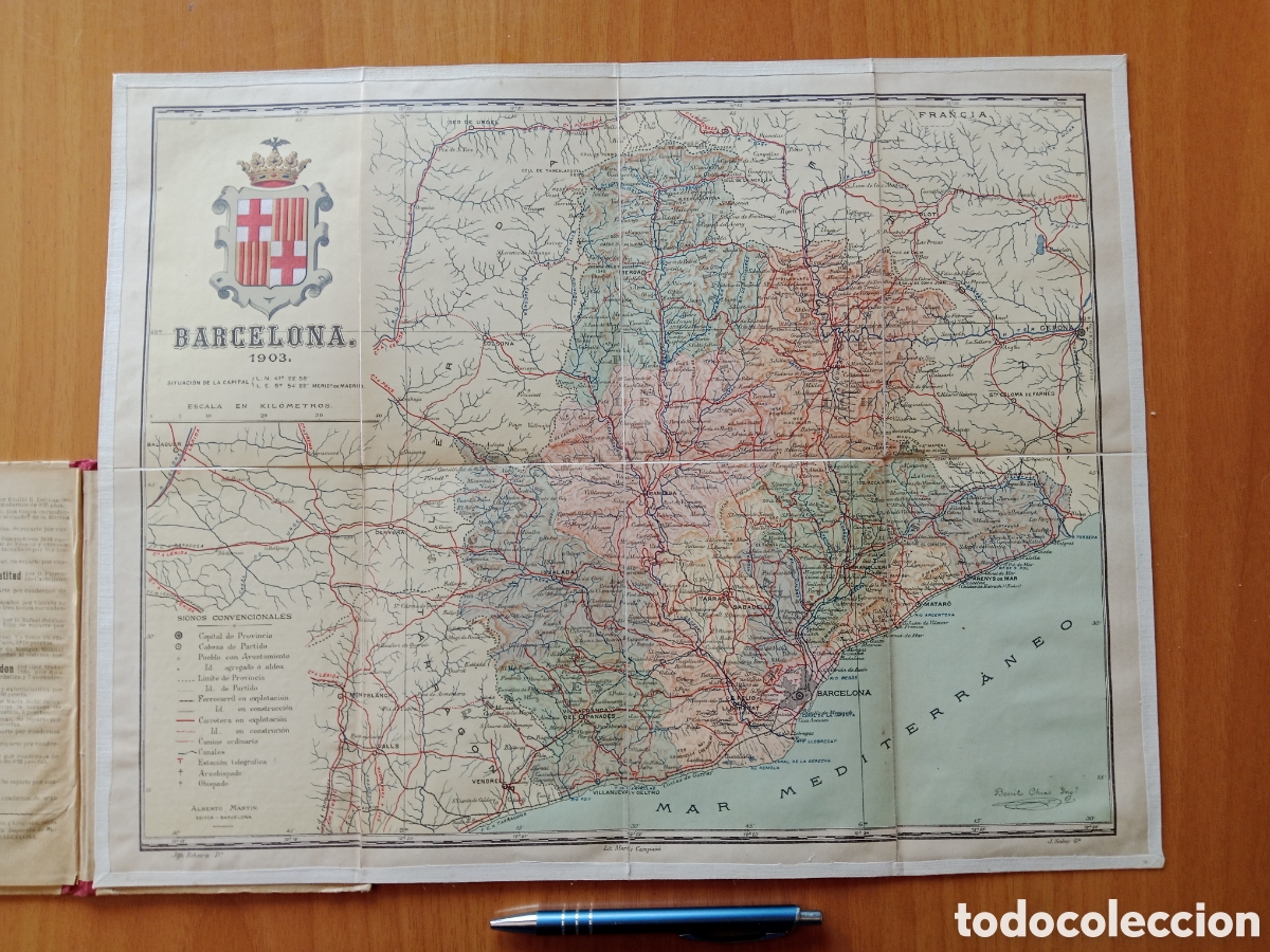 Otros art&iacute;culos de coleccionismo en papel: MAPA DE 1903 ENTELADO BARCELONA
