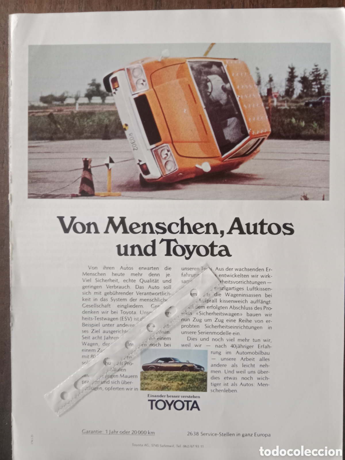 Otros art&iacute;culos de coleccionismo en papel: Publicidad autom&oacute;vil Toyota de 1975