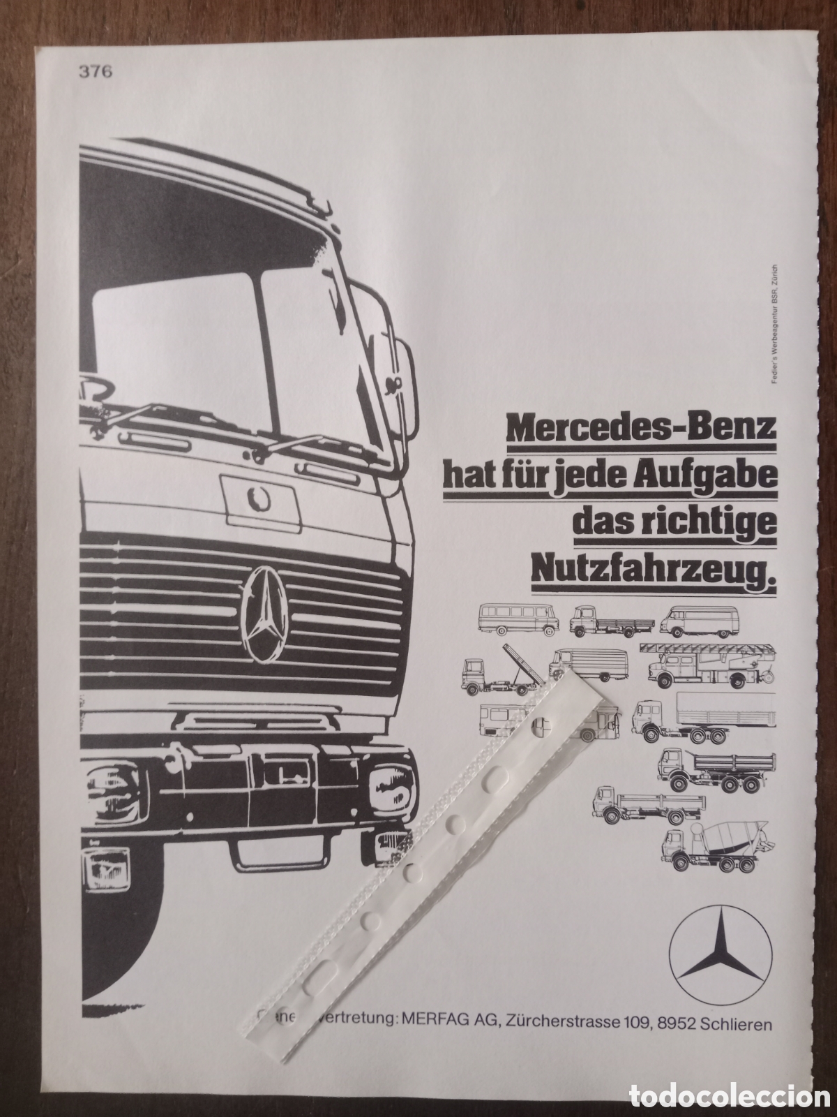 Otros art&iacute;culos de coleccionismo en papel: Publicidad cami&oacute;n mercedes Benz de 1976