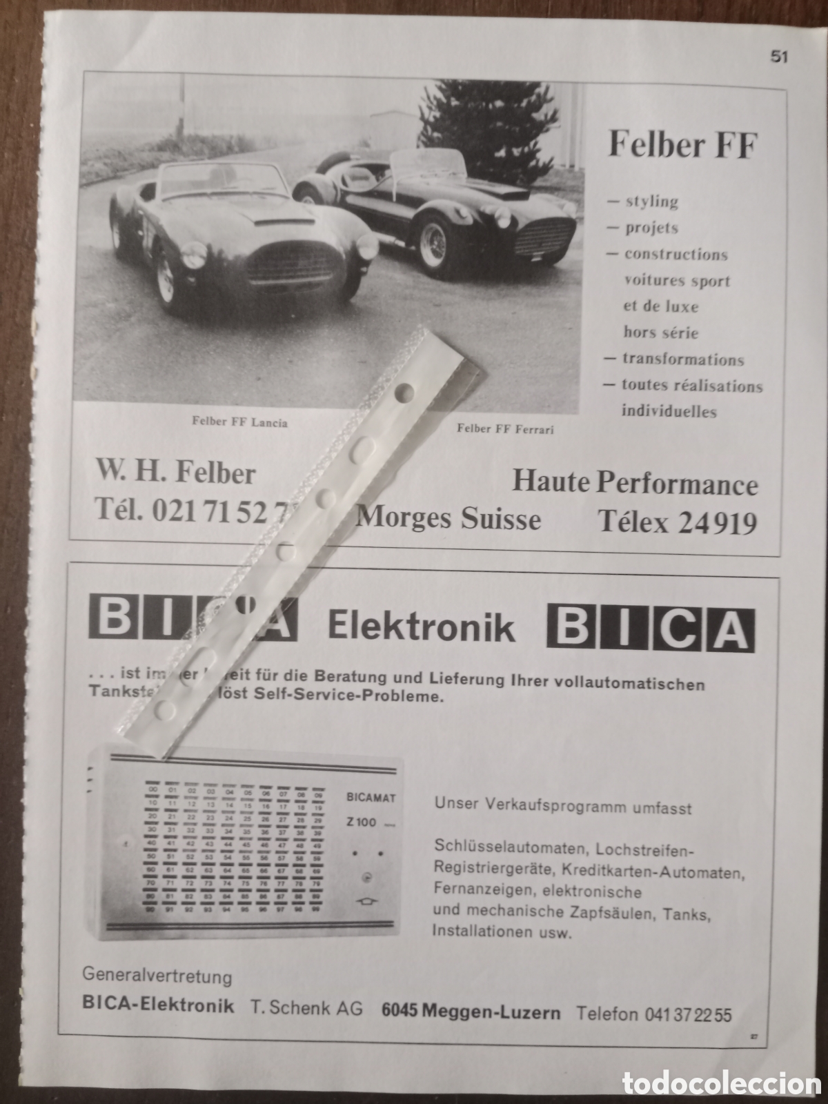 Otros art&iacute;culos de coleccionismo en papel: Publicidad autom&oacute;vil felber de 1975