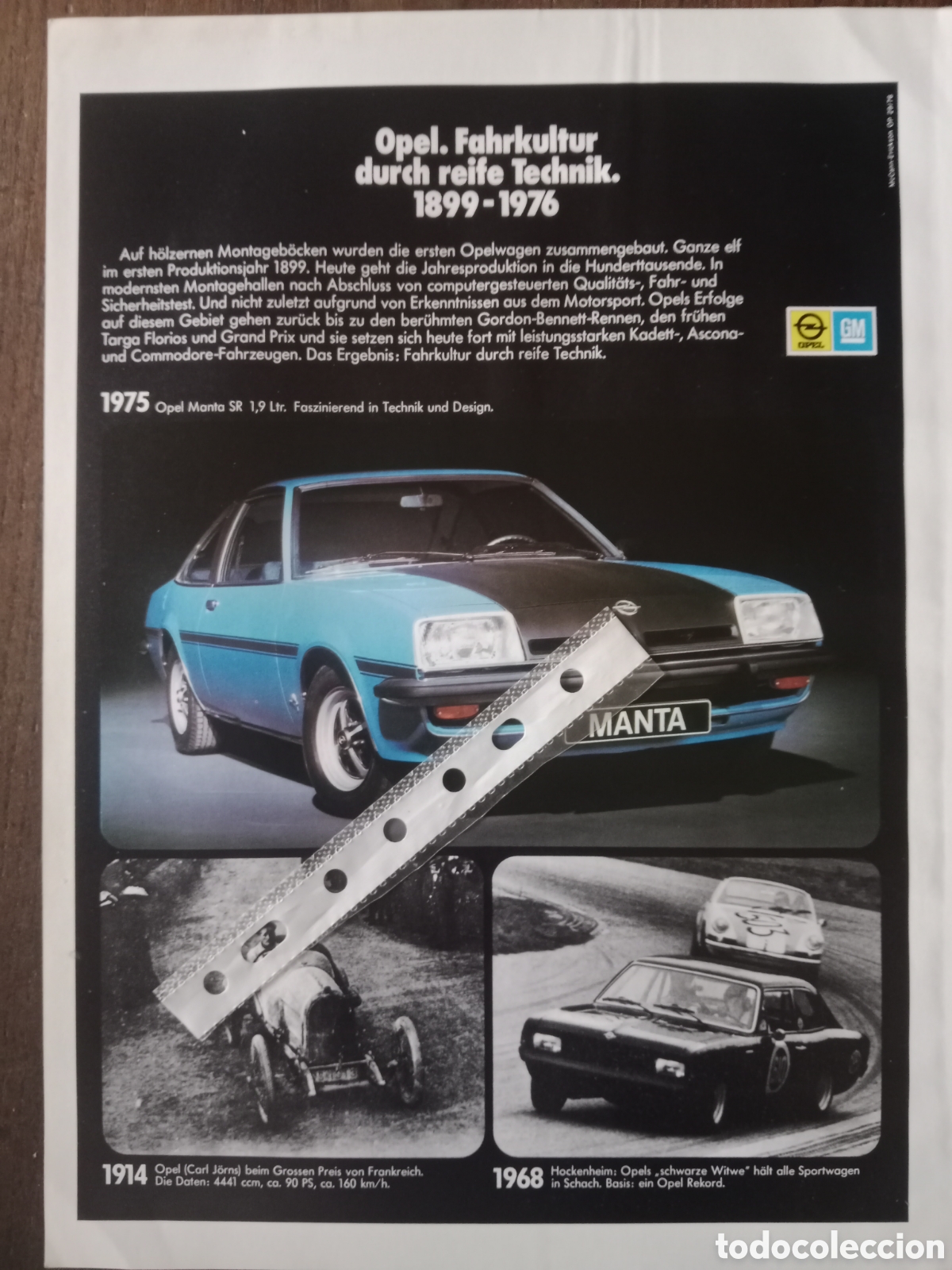 Otros art&iacute;culos de coleccionismo en papel: Publicidad autom&oacute;vil Opel manta de 1976