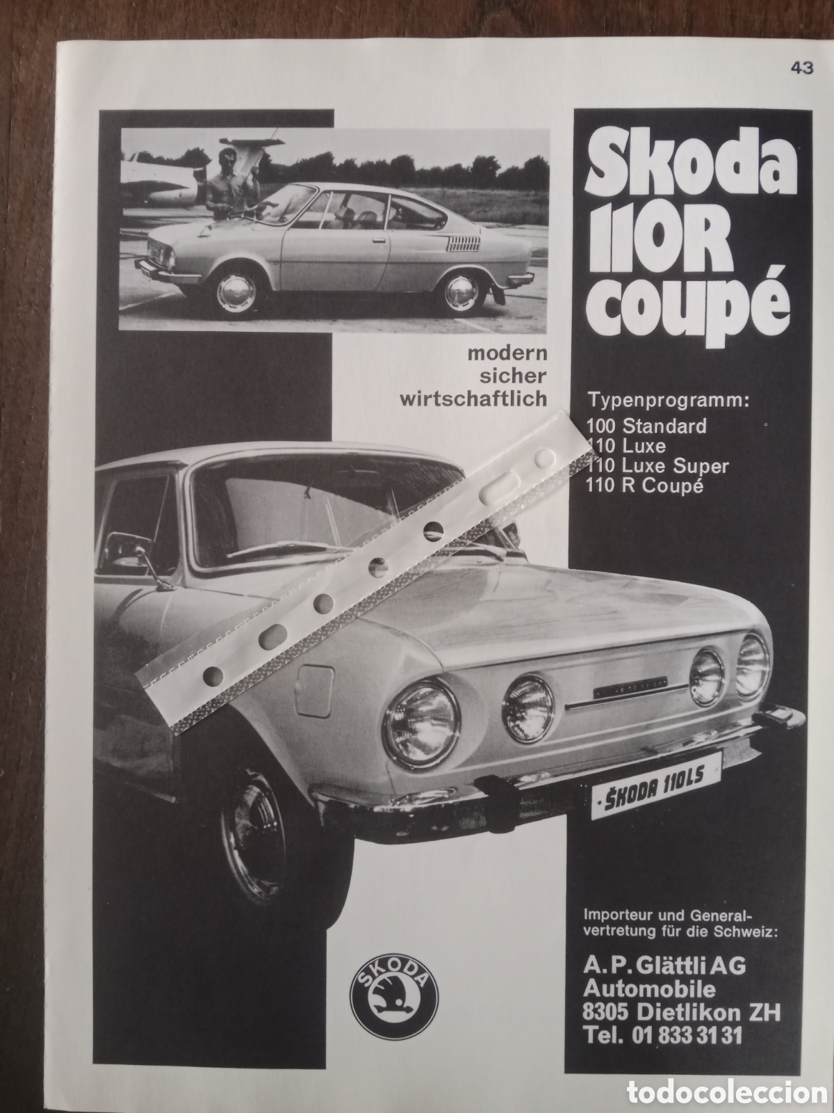 Otros art&iacute;culos de coleccionismo en papel: Publicidad autom&oacute;vil Skoda de 1975