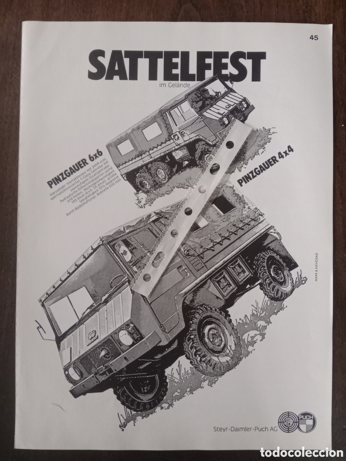 Otros art&iacute;culos de coleccionismo en papel: Publicidad cami&oacute;n steyr Daimler puch de 1975
