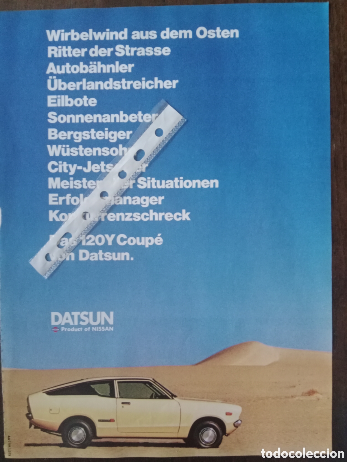 Otros art&iacute;culos de coleccionismo en papel: Publicidad autom&oacute;vil datsun Nissan de 1975