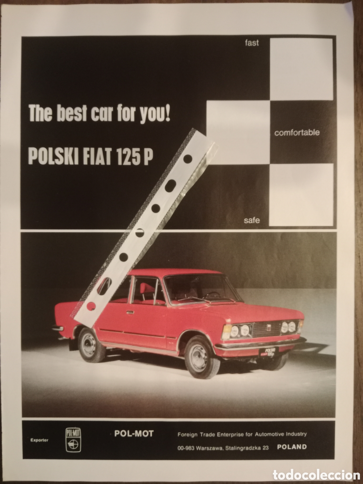Otros art&iacute;culos de coleccionismo en papel: Publicidad autom&oacute;vil polski Fiat de 1975