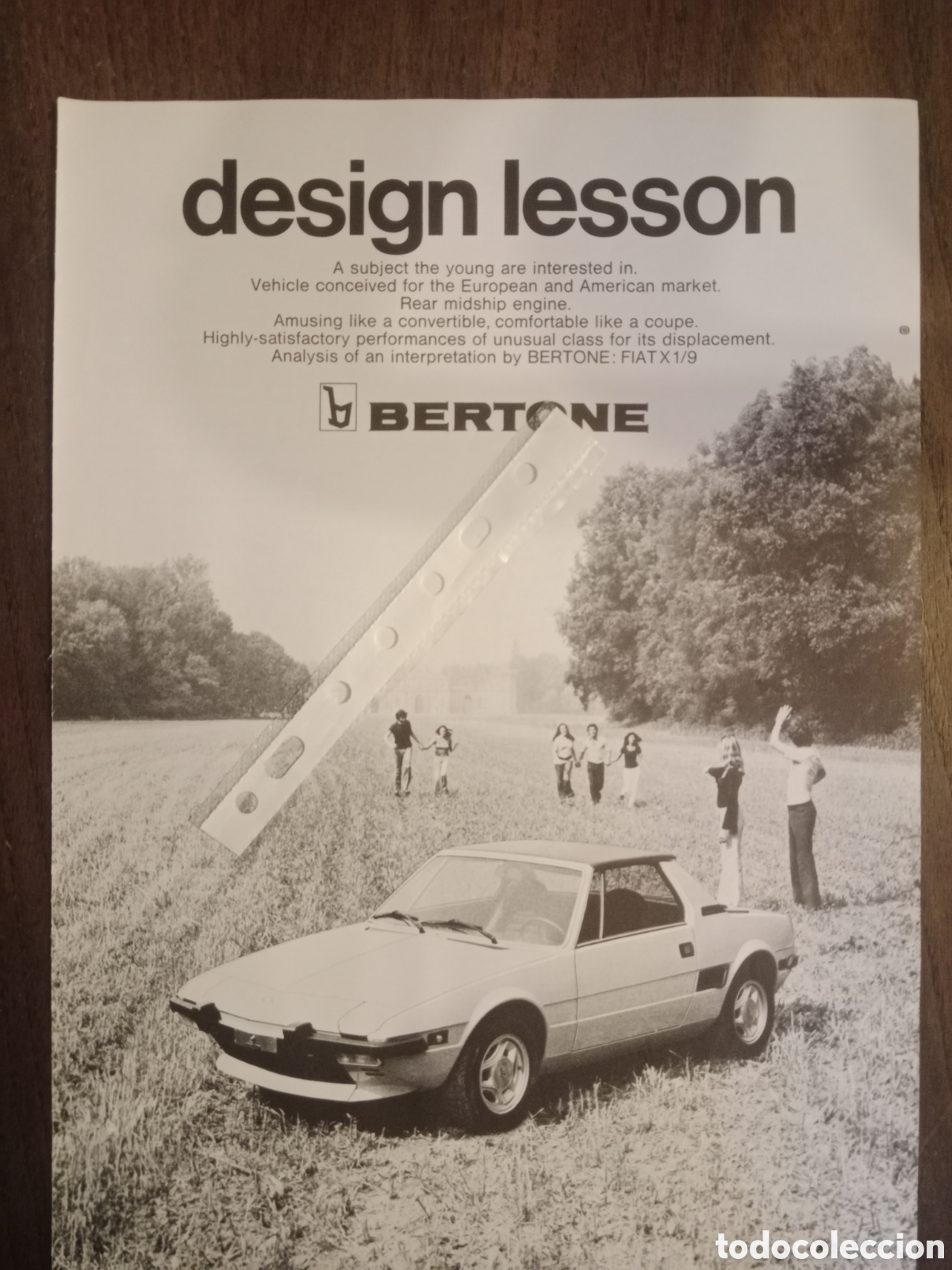 Otros art&iacute;culos de coleccionismo en papel: Publicidad autom&oacute;vil Fiat X1/9 Bertone de 1975