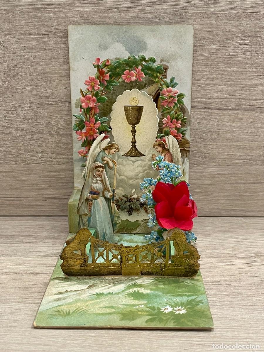 Otros art&iacute;culos de coleccionismo en papel: Estampa Antigua con Diorama Finales del S.XIX - 7,5x12x12cm