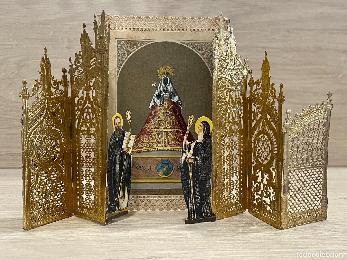 Otros art&iacute;culos de coleccionismo en papel: Estampa Antigua de Montserrat con Diorama Finales del S.XIX - 8x11 cm