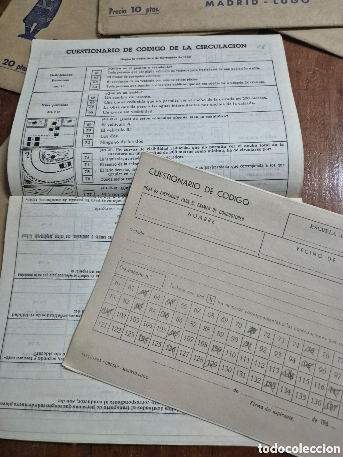 Otros art&iacute;culos de coleccionismo en papel: CUESTIONARIOS CARNET DE CONDUCIR EDICIONES CELTA - Foto 3