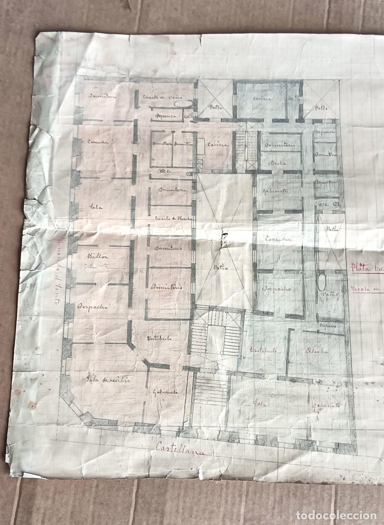 Otros art&iacute;culos de coleccionismo en papel: Plano edificio Entre las calles Castellana y Fernando el Santo MADRID