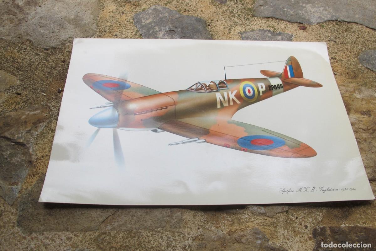 Otros art&iacute;culos de coleccionismo en papel: SPITFIRE M.K.II INGLATERRA 1938 1950 LAMINAS DE AVIONES N&ordm; 5 LAMINA