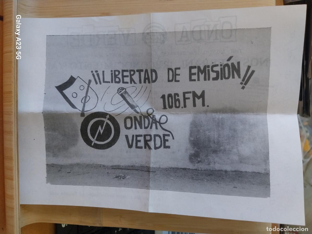 Otros art&iacute;culos de coleccionismo en papel: ONDA VERDE RADIO FM 106 CUARTILLA CONTRA CIERRE EMISORA A&Ntilde;OS 80 21X14.8 CMS