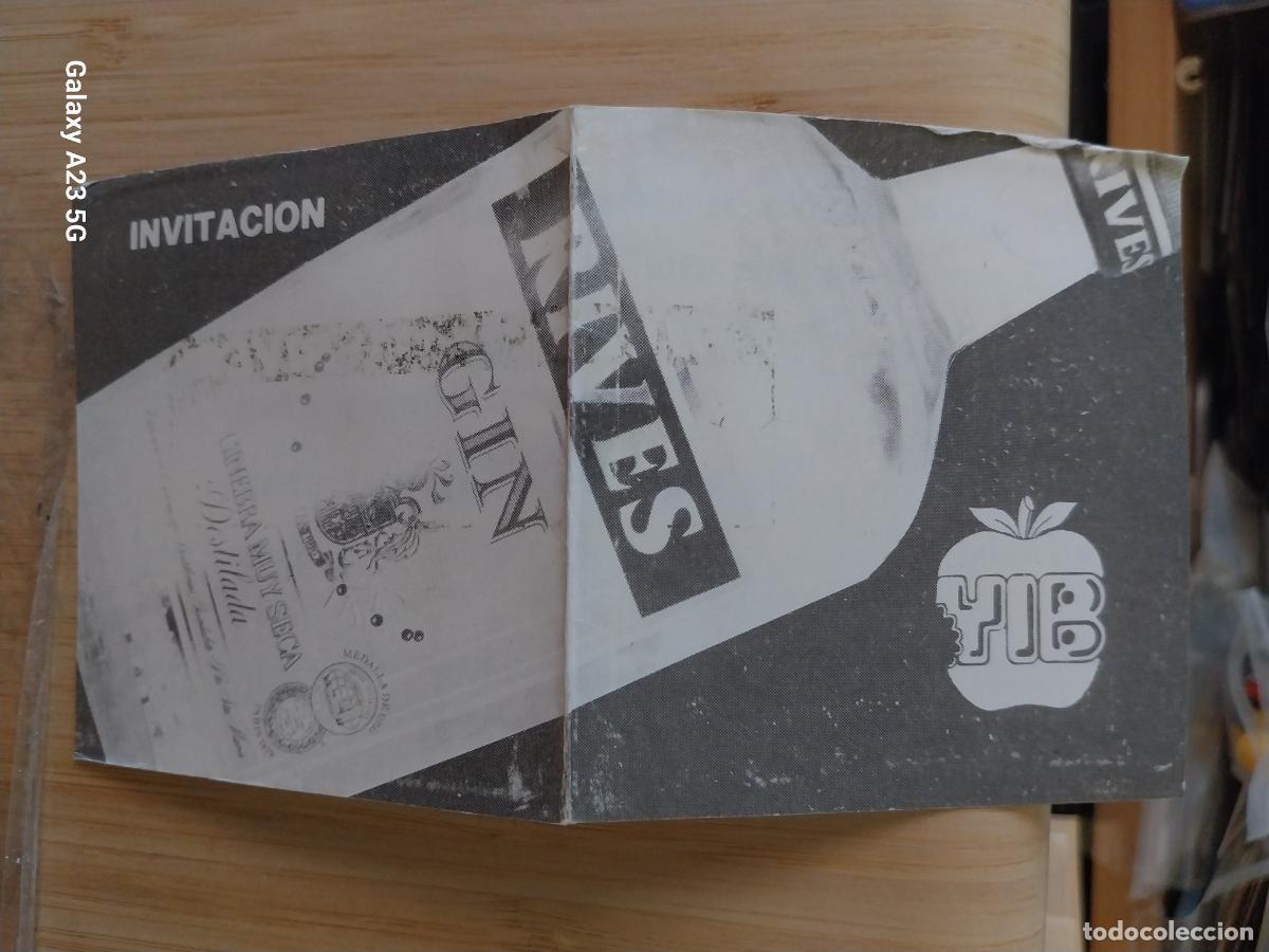 Otros art&iacute;culos de coleccionismo en papel: YIB MITICO PUB CALLE AMANIEL DEGUSTACION GINEBRA GIN RIBES A&Ntilde;OS 80 INVITACION 15X8 CMS