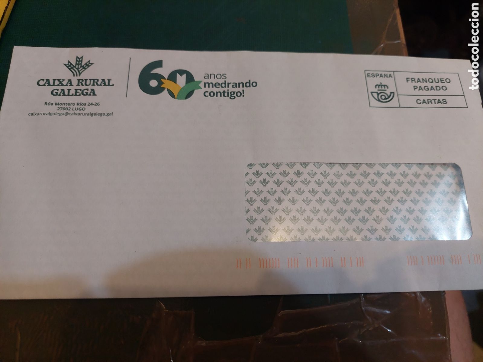 Otros art&iacute;culos de coleccionismo en papel: SOBRE CAUXA RURAL GALEGAS LUGO FRANQUEO PAGADO CARTAS