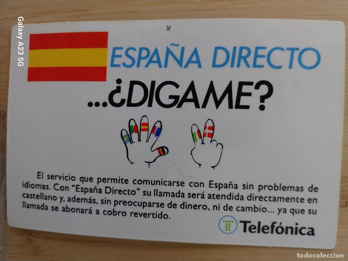 Otros art&iacute;culos de coleccionismo en papel: TELEFONICA ESPA&Ntilde;A DIRECTO TARJETA SERVICIO 8.5X5.5 CMS ORIGINAL