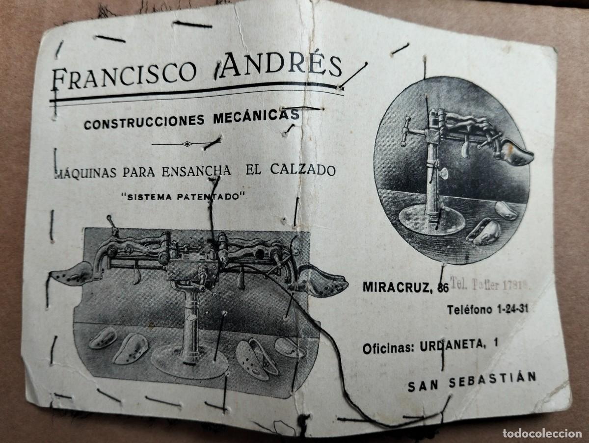 Otros art&iacute;culos de coleccionismo en papel: Publicidad Francisco Andres Construcciones mecanicas-San Sebastian