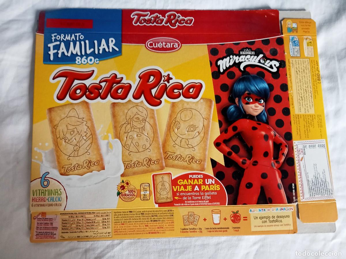 Otros art&iacute;culos de coleccionismo en papel: Caja Promocional Desmontada Galletas TostaRica Cu&eacute;tara - Ladybug Miraculous (2022)